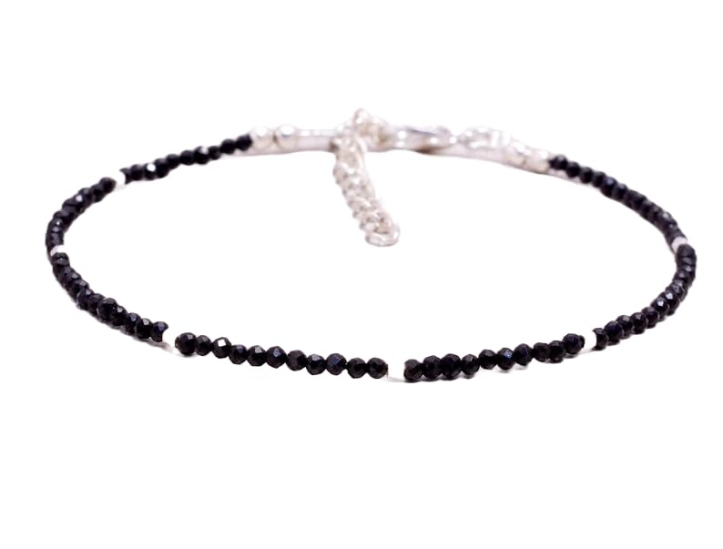 Bracelet spinelle noire cadeau idéal bijoux fins argent 925