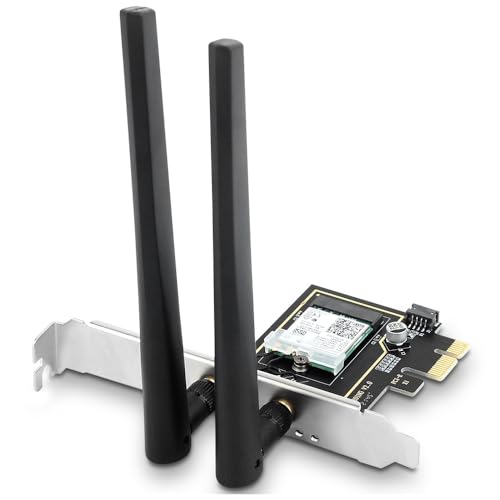 AX210 WiFi 6E Card for Desktop, PCIe Wireless Network Card with Bluetooth 5.3, AX5400 Tri-Band, OFDMA & MU-MIMO, Ultra-Low Latency, WPA3, Low-Profile Bracket, for Windows 10/11