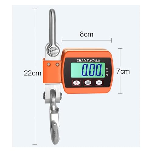 Balance de grue numérique portable avec écran LCD rétro-éclairé robuste 300kg - 3