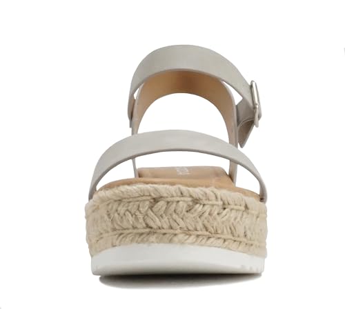 Image of Soda CLIP ~ Women Open Toe Ankle Strap Platform Espadrille Sandal