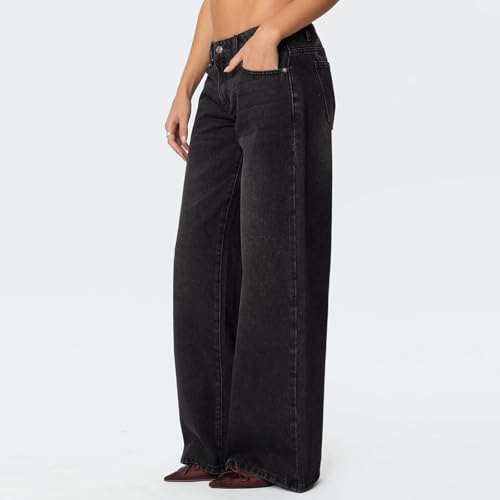 Women's Wide Leg Boyfriend Jeans -Low Rise Baggy Jeans Y2k - Casual Straight Leg Trendy Loose Denim Pants4