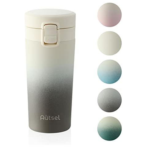 Autsel Travel Mug 350ml Reusable Coffee Cups for Hot Cold Drinks Insulated Coffee Mug Pink with Leakproof Lid Vacuum Insulation Stainless Steel Cups for Water Coffee and Tea Cover
