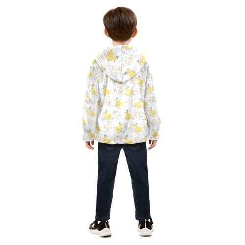 Funny Duck Cartoon Colored Polka Dot Toddler Jackets for Boys Winter Outerwear Kids 3T-10T4