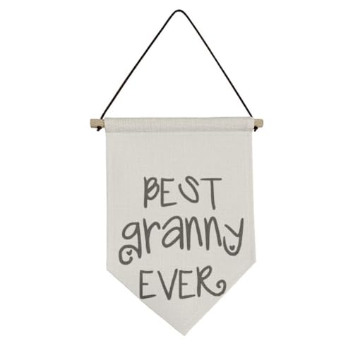 Drapeau en toile idée cadeau Best Granny Ever fête des grands-mères