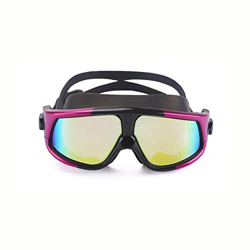 WeTest Premium Polarized Big Large Frame Swim Goggles, Swimming Goggles Anti Fog No Leaking with UV Protection and Clear Lens Wide-Vision for Men Women Adult Youth with Free Case,Nose Clip and Ear Plugs, purple black