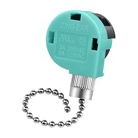 YOFOTHS Ceiling Fan Switch 3 Speed 4 Wire Zing Ear ZE-268S6 Pull Chain Switch Control Replacement with Ceiling Fans, Wall Lamps, Cabinet Light 1PC Cover