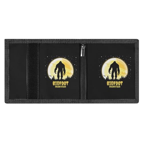Bigfoot Hunter Sasquatch Trifold Wallets Slim Wallet with ID Window Coin Purse for Women Men4