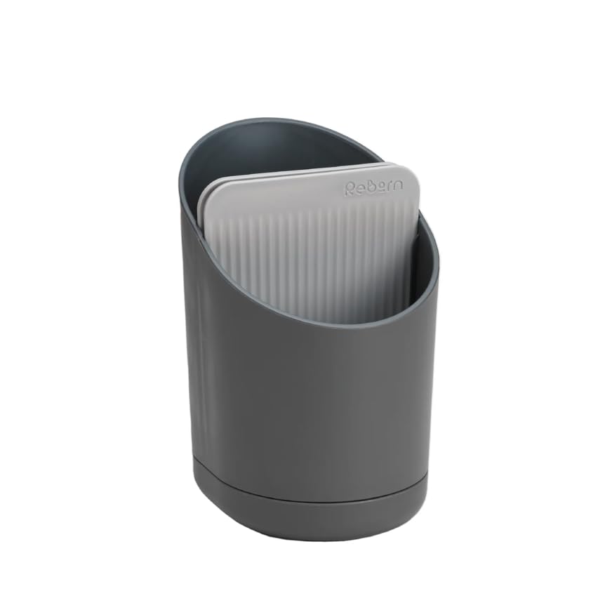 ReBorn Recycled Kitchen Cutlery Drainer Drying Rack Made in UK - Grey