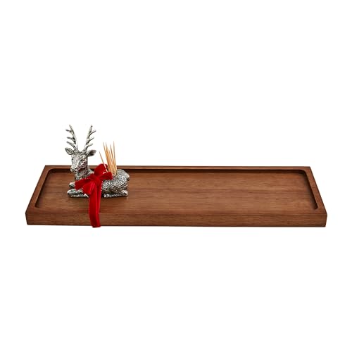 Mud Pie Deer Toothpick Tray Set; tray 4 1/2 inch x 14 inch | caddy 2 1/2 inch x 2 3/4 inch  
