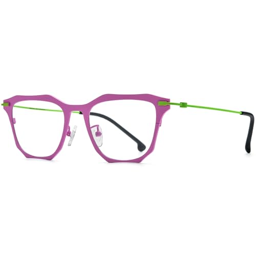 Image of FONEX Pure Titanium Glasses Frame Men Square Magnet Clip On Eyeglasses with Polarized Lens