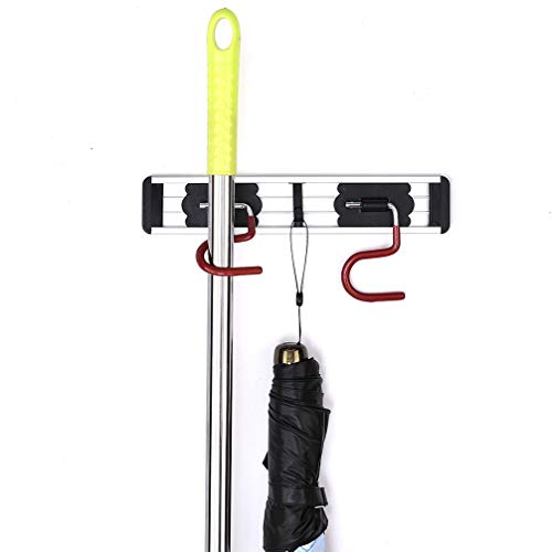 QBOSO Wall Mounted Mop and Broom Holder Stainless Steel S Type Broom Rack