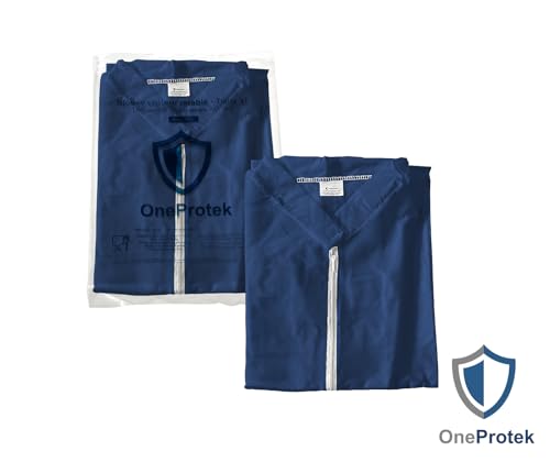 3 Stück XXL OneProtek Einweg-Überkittel – Schutzkittel mit Reißverschluss, medizinisch und industriell, Polypropylen Vlies, lebensmittelecht, bequem und robust