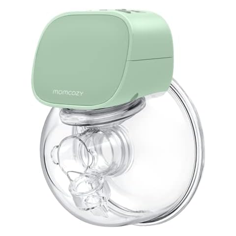 Momcozy Breast Pump,Wearable Hands-Free Electric Breast Pump, Strong Pumping, Leak-Proof Milk, Ultra-Quiet, No Pain, Lightweight with 2 Mode & 5 Levels-24MM (Green) Cover