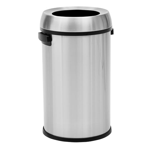 Caneca de basura de acero inoxidable de 65 litros con tapa basculante