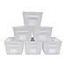 MustQ Storage Cubes Bins Baskets Containers with Dual Handles, Foldable, Set of 6 (Beige)