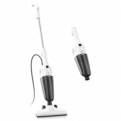 FUNCCUBE Vacuum Cleaners for Home – Corded Stick Vacuum Cleaner, High Power Suction Vac for Pet Hair Carpet Hardwood Floor, Household Hand Lightweight Handheld Portable Car Vac,MC White