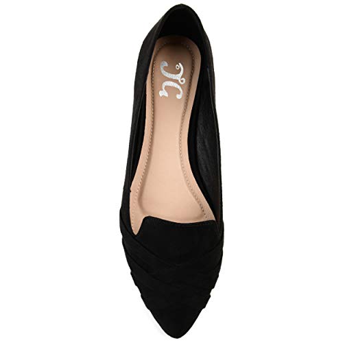 Brinley Co. Womens Pointed Toe Flat Black, 9 Regular US3