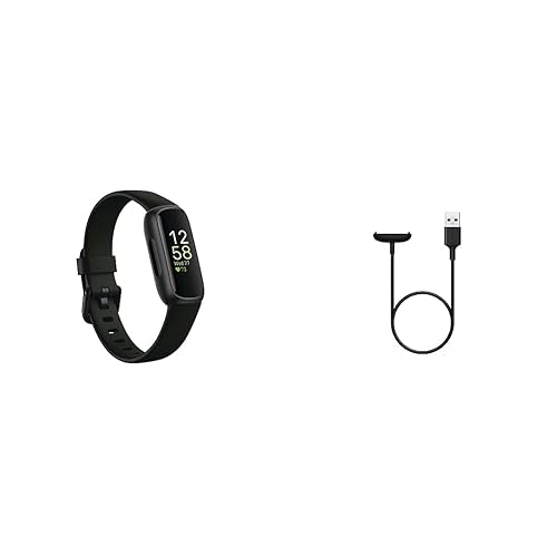 Fitbit Inspire 3 Health & Fitness Tracker with Stress Management, Workout Intensity, Sleep Tracking & Inspire 3 Retail Charging Cable