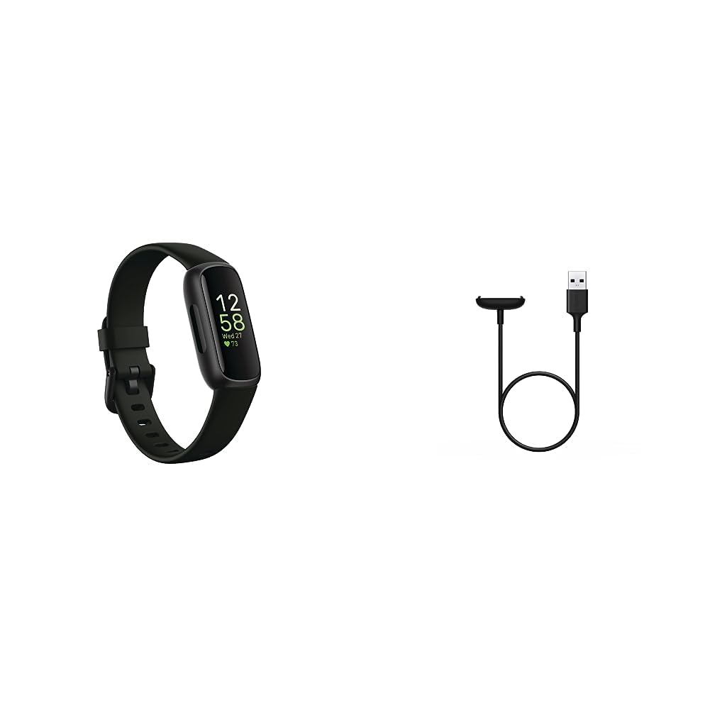 FitbitInspire 3 Health & Fitness Tracker with Stress Management, Workout Intensity, Sleep Tracking & Inspire 3 Retail Charging Cable
