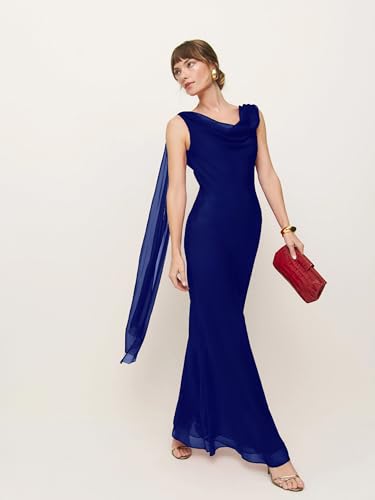 Image of Parthea Women's Summer Formal Wedding Guest Dresses Sleeveless Backless Long Elegant Evening Party Maxi Bodycon Dress