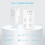 2 Pack Wall Outlet Extender, 2100J Surge Protector, 6 Outlet Extender with 4 USB Ports(1 USB C 20w), BESTEK 3-Sided Power Strip Multi Plug Outlet Spaced for Home Office Travel