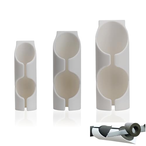 EAORBD Pipe Lagger for Foam Pipe Insulation Cutting Tool, Insulation Cutting Fixture, for Lagging Pipe in Homes, Industries and Commercial Places, 15mm, 22mm, 28mm White - 3Pcs