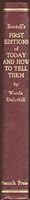 Boutell's First Editions of Today and How to Tell Them B00258VNG0 Book Cover