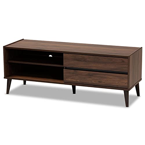 Baxton Studio Suli Mid-Century Modern Walnut Brown Finished Wood Tv Stand #TOP1