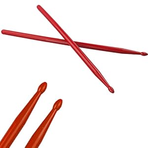 Nylon Drumsticks 5A 1 pair with ANTI-SLIP Handles for Drum Light Durable Plastic Exercise 1 Pair Drum Sticks for Kids…
