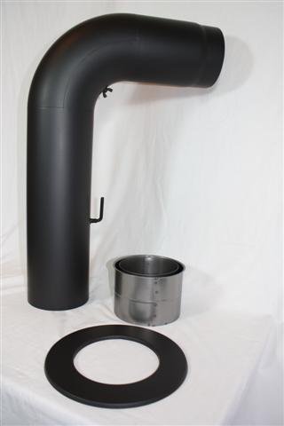 Rura dymowa zestaw rur kominkowych gładka ø 150 czarna 700x450 2 mm