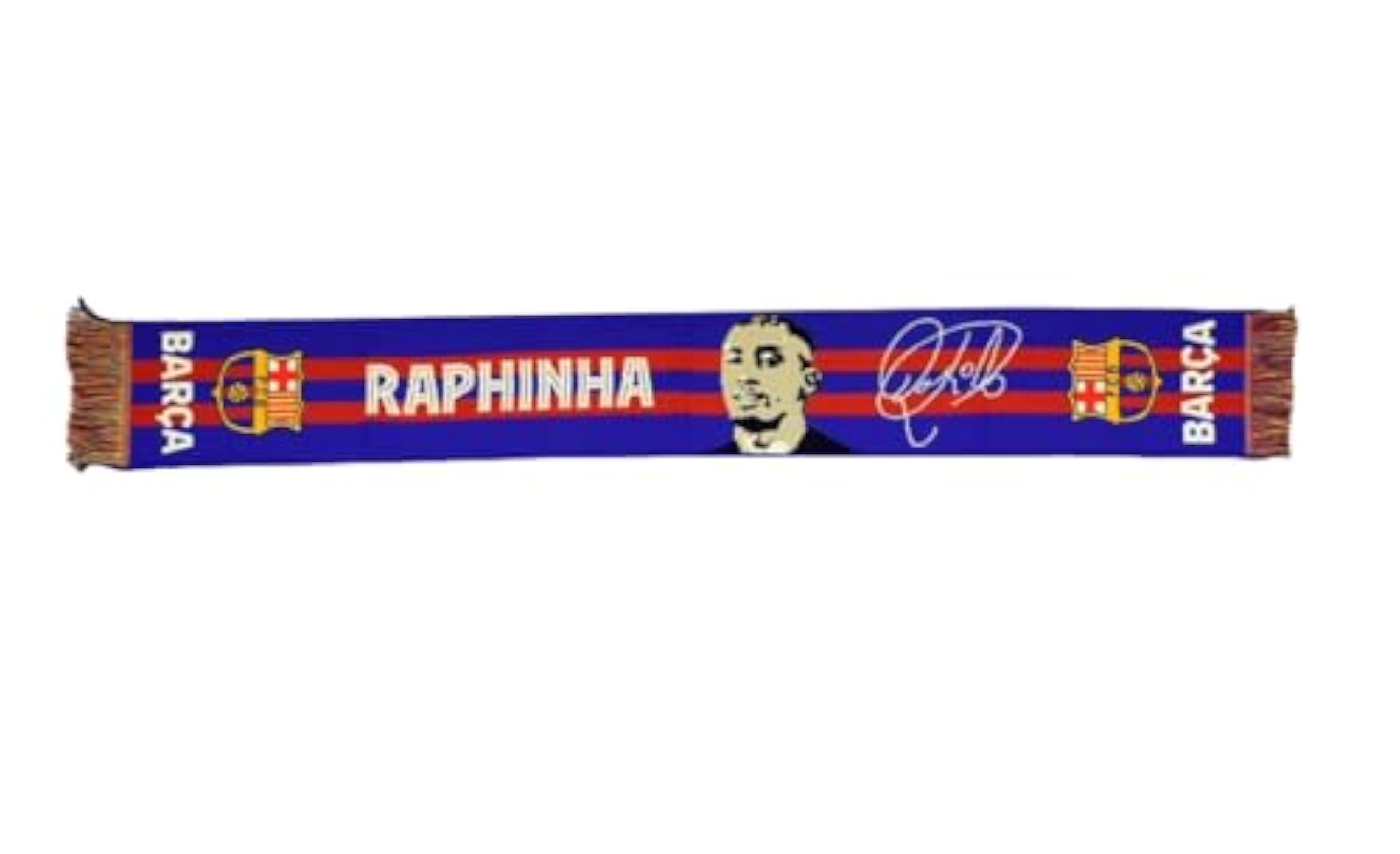 FC Barcelona Bufanda Oficial RAPHINHA – Producto Licenciado con Firma y Escudo – 140 x 20 cm