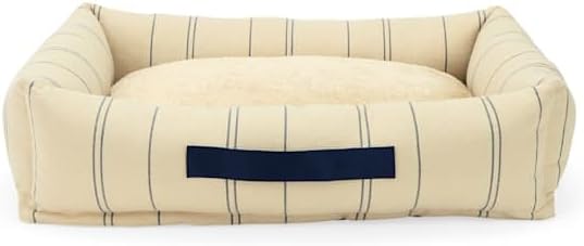 EveryYay by Petco Stripe Cuddler Dog Bed 32" L X 26" W X 8" H Tan/Navy