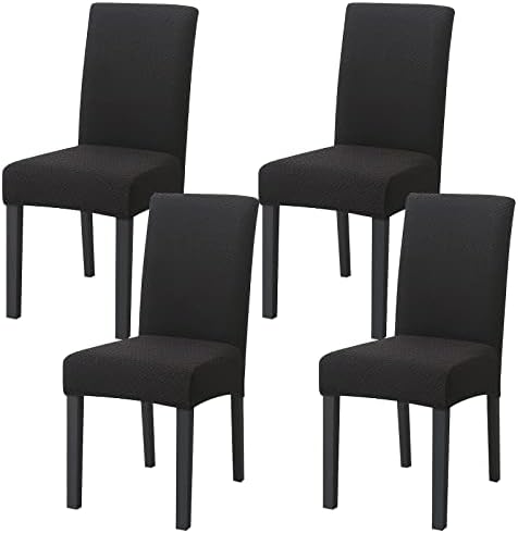 LiveGo Velvet Dining Chair Covers Set of 4, 6 Stretch Removable Washable Dining Chair Slipcover Super Soft Protector for Seat Covers for Wedding Party Dining Room Home Decor (Emerald, Pack of 6)