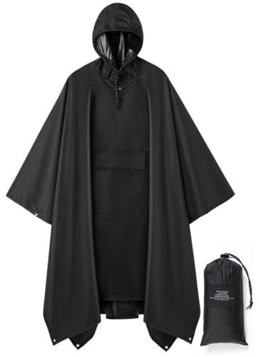 salamra 3-in-1 Regenponcho mit Kapuze, wasserdicht, Regenmantel, Jacke für Herren - Schwarz - XXX-Large salamra 3-in-1 Regenponcho mit Kapuze, wasserdicht, Regenmantel, Jacke für Herren - Schwarz - XXX-Large