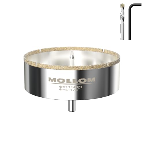 Image of MOLLOM 4-1 /2 inch (115mm) Diamond Hole Saw with 2 Pilot Drill Bit