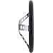 Speedway Classic 13 Inch Black Steering Wheel | Smooth Cushion & Chrome Spokes | 3-Bolt Mount | Steel Construction | Includes Chrome Cap | Rubber Grip | Compatible with Horn Button Retainer
