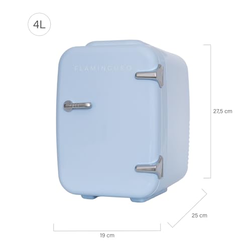 Flamingueo Nevera Pequeña - Mini Nevera 4L, Nevera 12V/220V, Mini Neveras Para Habitación, Función Frío y Calor, Nevera Cosmeticos, Skincare