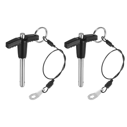 QUARKZMAN 2Pcs Goupilles de Verrouillage de Poignée en T, 6mm x 30mm Longueur d'Utilisation Acier Inoxydable Bouton-Poussoir à Libération Rapide
