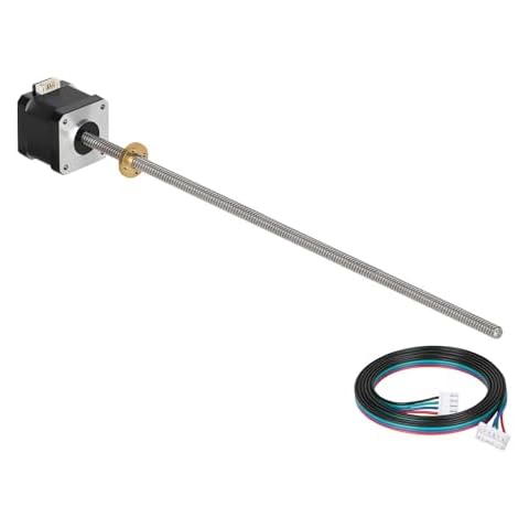 YEJMKJ Nema 17 Lead Screw Stepper Motor 12.20in/310mm T8 Standard Step Angle 1.8 Deg 2000 Steps/rev High Torque 0.4Nm/56.64oz.in. Bipolar Motors 2 Phase 4 Lead for CNC 3D Printer 1.65x1.65x1.57inch Cover
