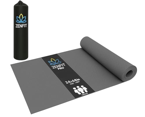 Image of Yoga Mats For Women Yoga Mat For Men Exercise Mat For Home Gym Mat Anti Slip YogaMate 4mm Workout Mat YogaMat For Kids Yoga Mate Gym Mats - Grey, Ethylene Vinyl Acetate (Grey)
