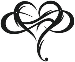 MasterCut Infinity Heart metal wall decor | Black love wall art | Romantic Bedroom decor | Love Sign | Heart Decor | Large Size
