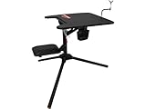 Birchwood Casey Swivel Action Shooting Bench with Thick Padded Seat, Extended Arm Rests, Padded Vinyl Cover, Gear Pouches & Adjustable Coated Gun-Rest