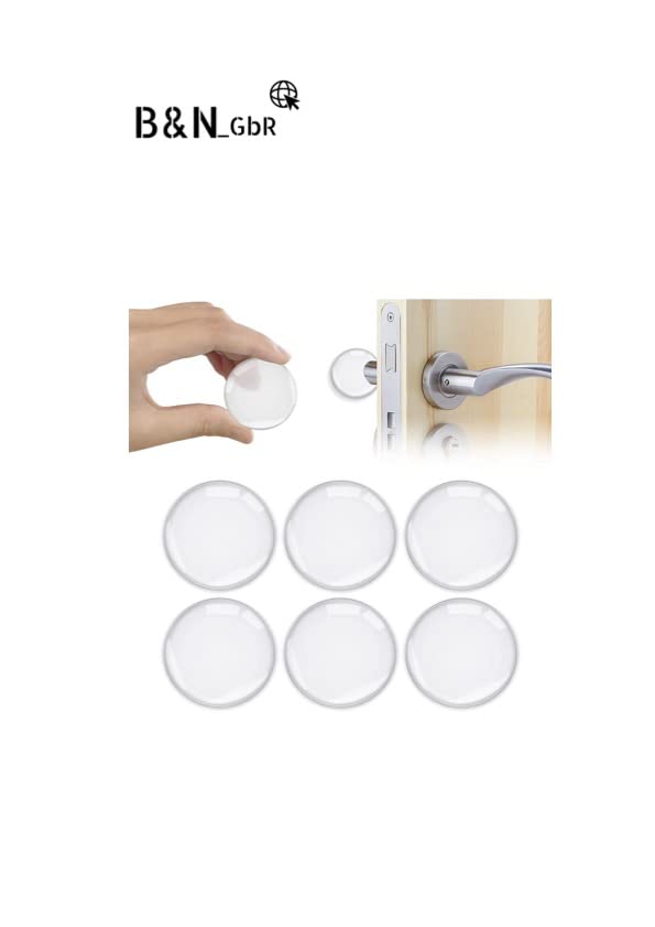 B&N_GbR Gumminoppen Puffer selbstklebend Stopper, Silikon Gummipuffer für Türklinken/Möbel, Ø 4cm, Türstopper Klinke transparent, Anti Rutsch Pad Noppen