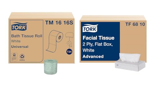 Tork Septic Safe Toilet Paper, White, T24 Compatible - 96 x 500 Sheets (TM1616S) + Tork Advanced Facial Tissue White Soft, F1 Compatible - 30 x 100 Tissues (TF6810) - Paper Bundle image 5
