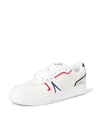 Lacoste Herren L001 0321 1 SMA Sneakers, Wht/NVY/Red, 42 EU