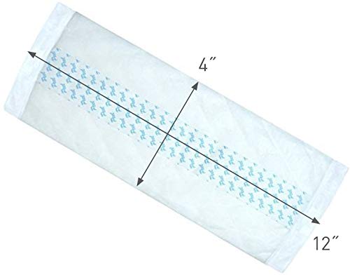 Medium Adult Diaper Booster Pad Liner - Inserts With Adhesive (12 X4 Inch) - Doubler Locks In Moisture Throughout Day Or Night (25 Count) By Brightcare #TOP6