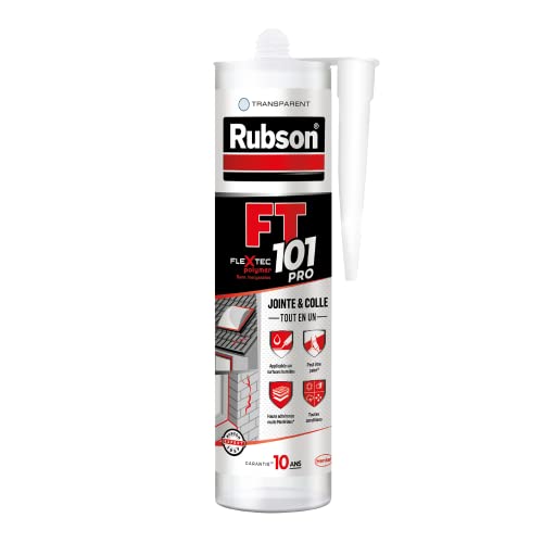 Rubson FT 101 Translucide, Mastic polymère de haute qualité pour joints, fissures, collages, Mastic étanche pour intérieur & extérieur, Mastic multi-matériaux, cartouche 280 ml