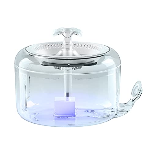 Alimentador automático de agua con fuente de luz LED, dispensador de mascotas con filtro, cuenco para beber, dispensador de agua para mascotas con filtro