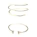 HUNO Minimalist Metal Punk Spiral Coil Upper Arm Cuff Open Arm Bracelet Armlet Adjustable Hammered Wrap Armband Bangle for Women-2pcs gold