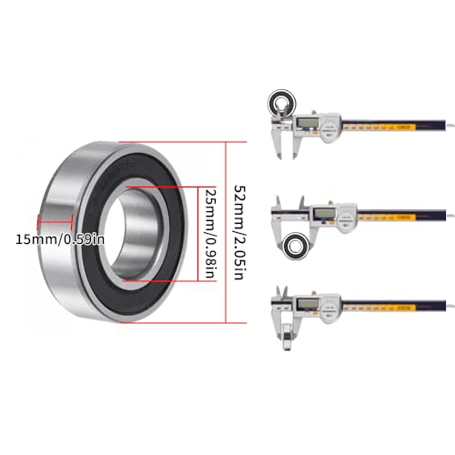 Rodamientos rígidos de bolas 6205-2RS BORDSTRACT de acero con sellado de caucho 2